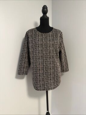 Van Heusen Black and White Textured Pattern Tunic